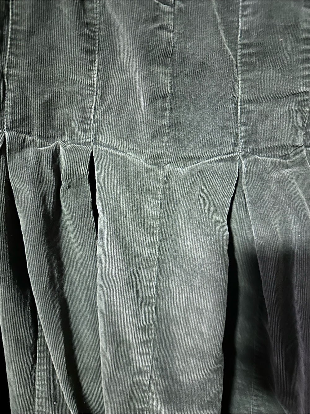 Vintage Together Olive Green Corduroy Button-Front Midi Skirt - Picture 5 of 6